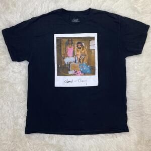 Cheech & Chong Men's XL Polaroid photograph t-shirt, black w/ colorful print